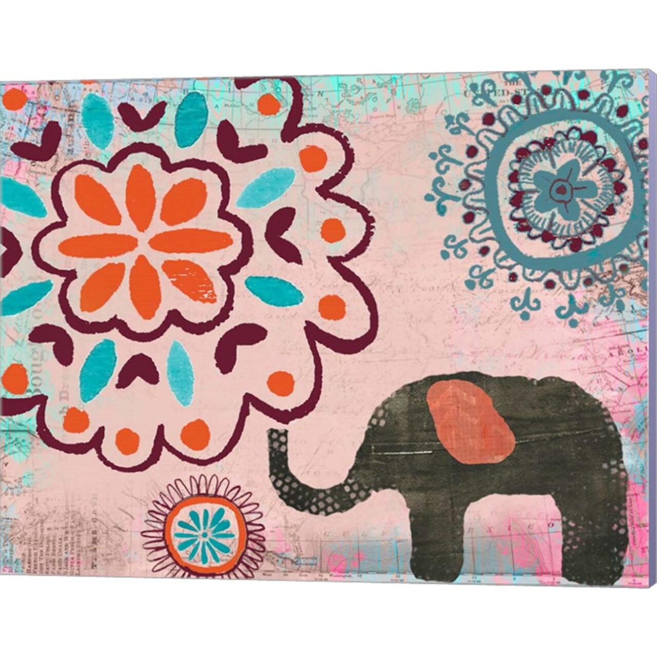 Bohemian Elephant II by Katie Doucette 20" x 16" Canvas Wall Art